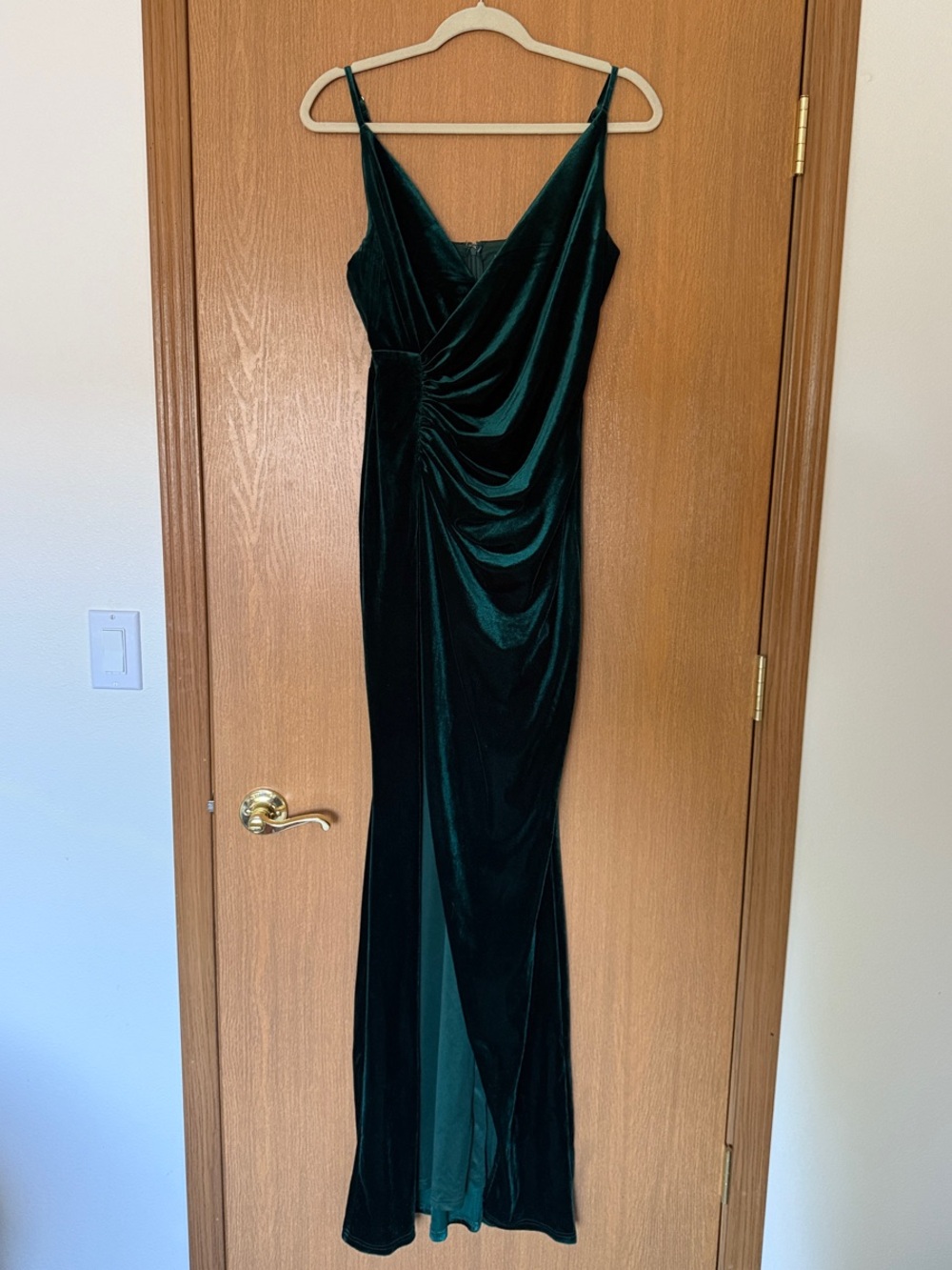 Baltic Born Dark Green Velvet Maxi Dress – Size Large